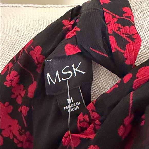 MSK Black and Red Floral Ruffle Maxi Dress - Picture 16 of 16